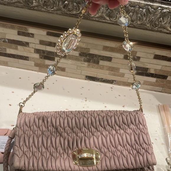 Miu Miu quilted bag Napa crystal clear n cammeo color - Picture 11 of 12